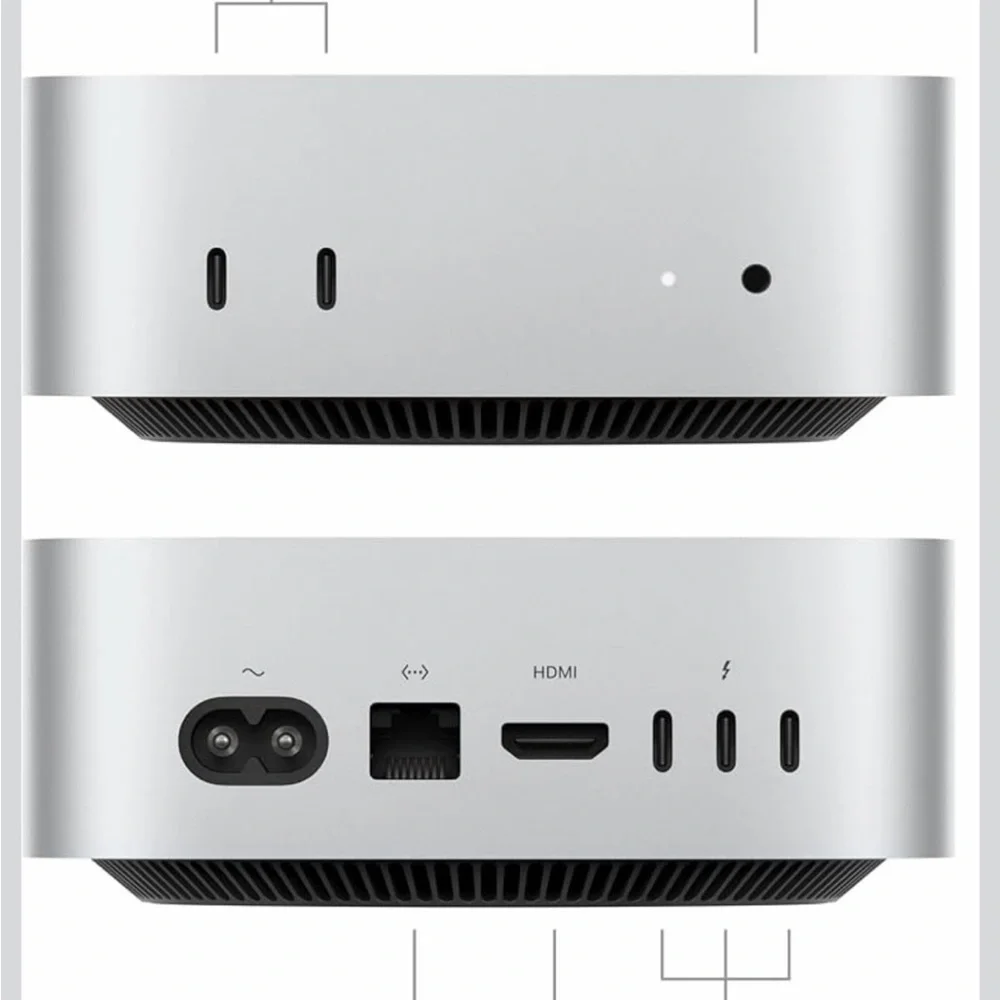 Apple Mac mini Silver Compact Desktop - Front View